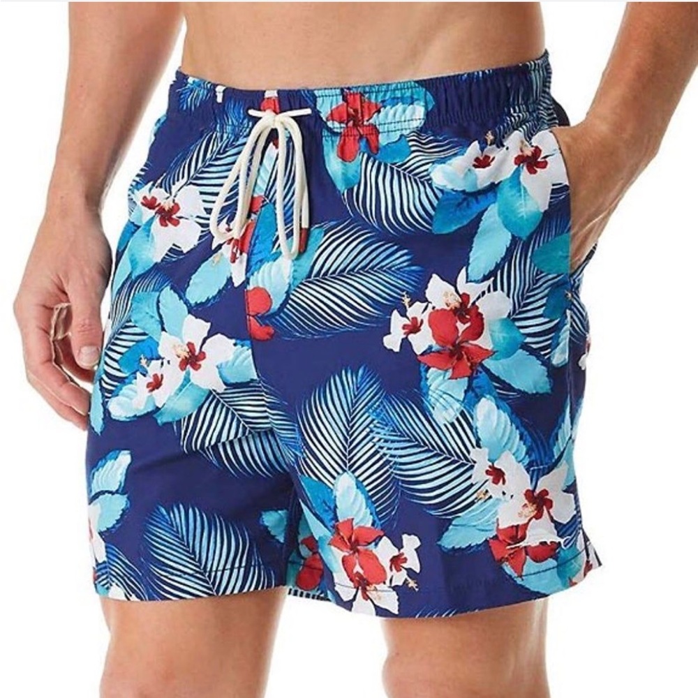 Tommy Bahama Men’s Blue Tropical Naples Monterosso Beach Swim Trunk Sz. L NWOT